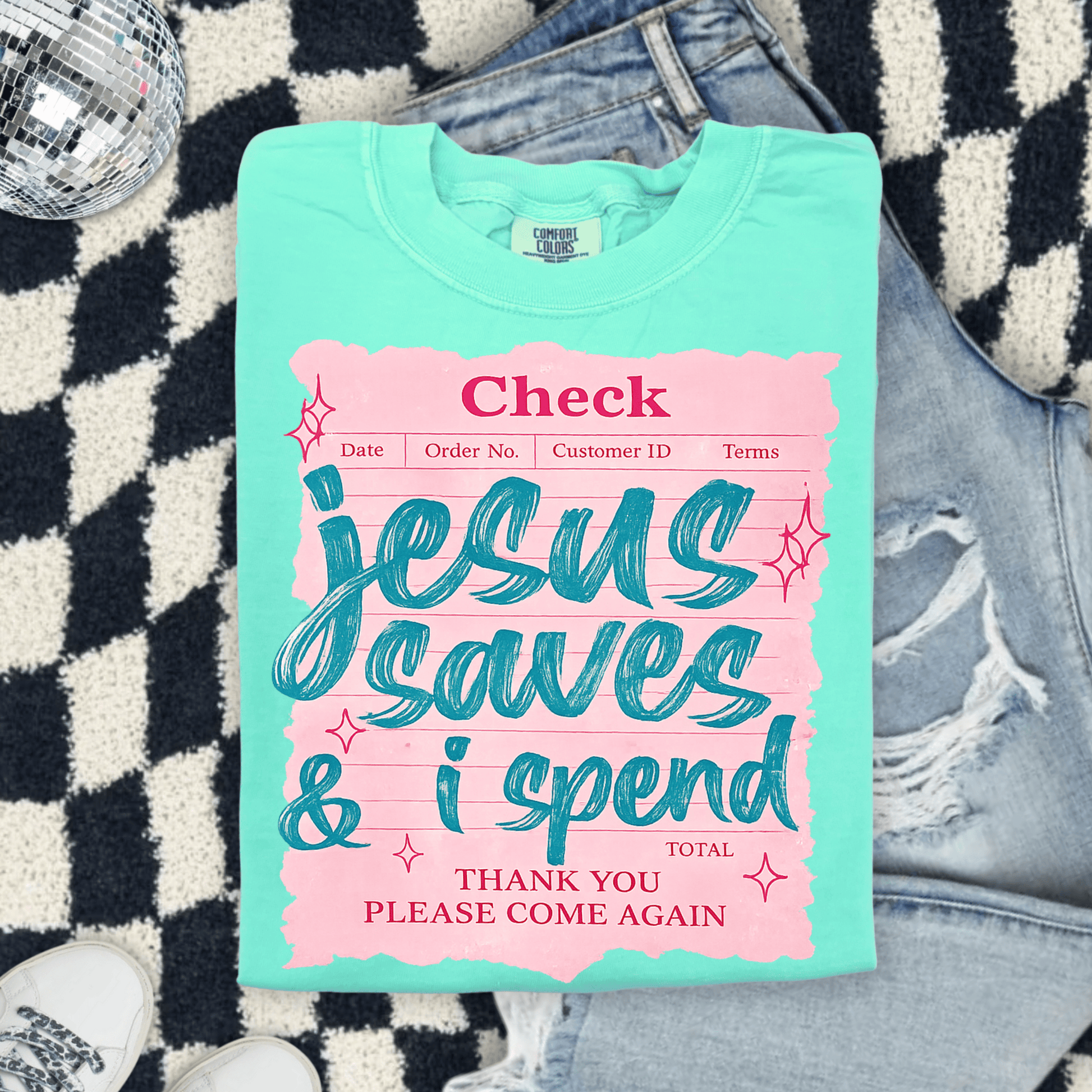 FestiviTees Women - Apparel - Shirts - T-Shirts Jesus Saves, I Spend Graphic Tee