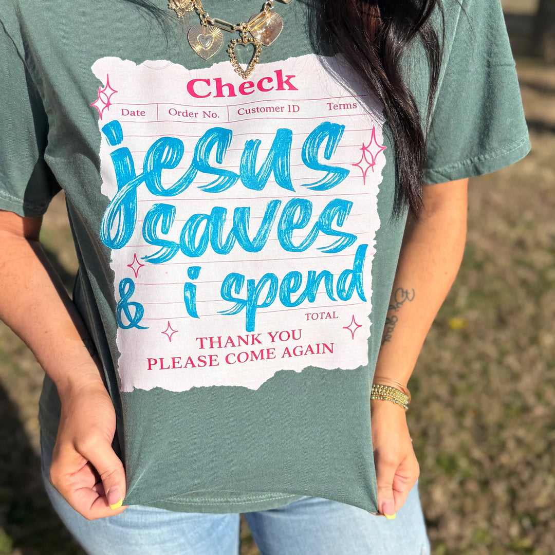FestiviTees Women - Apparel - Shirts - T-Shirts Jesus Saves, I Spend Graphic Tee