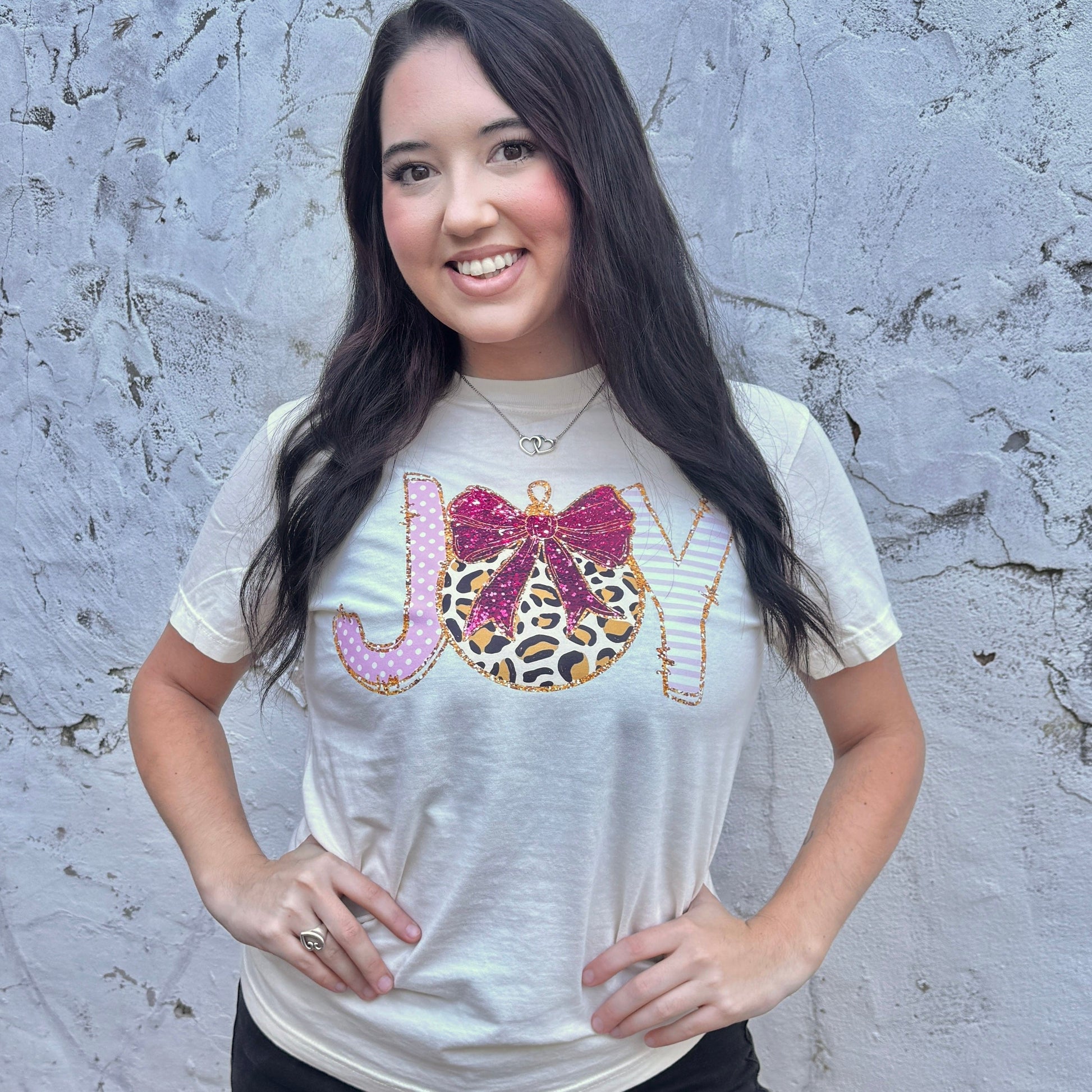 FestiviTees Women - Apparel - Shirts - T-Shirts Joy Leopard Ornament Graphic Tee