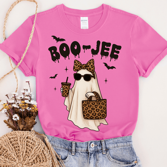 FestiviTees Women - Apparel - Shirts - T-Shirts Leopard BooJee Ghost Graphic Tee