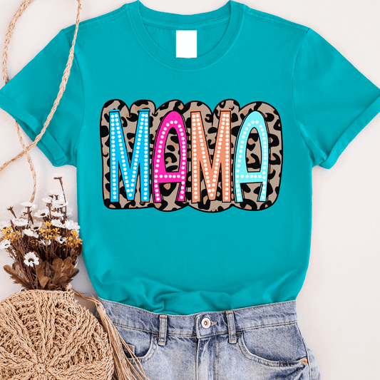 FestiviTees Women - Apparel - Shirts - T-Shirts Leopard Colorful Mama Graphic Tee