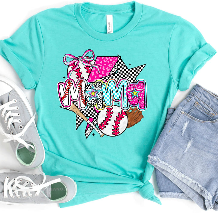 Envy Stylz Boutique Women - Apparel - Shirts - T-Shirts Leopard Lightning Baseball Mama Graphic Tee