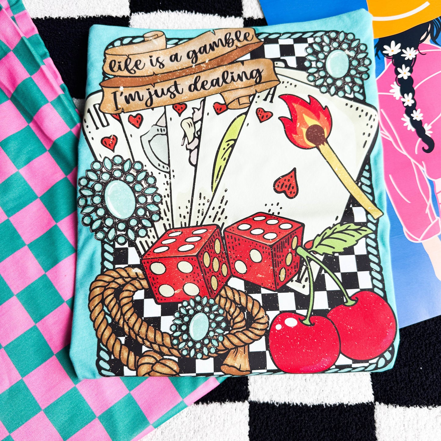 FestiviTees Women - Apparel - Shirts - T-Shirts Life Is A Gamble Graphic Tee