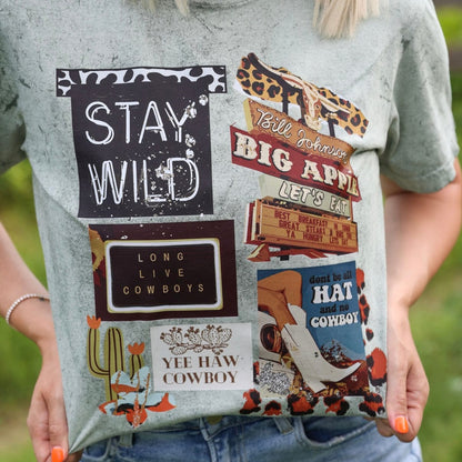 FestiviTees Women - Apparel - Shirts - T-Shirts Long Live Stay Wild Collage Graphic Tee