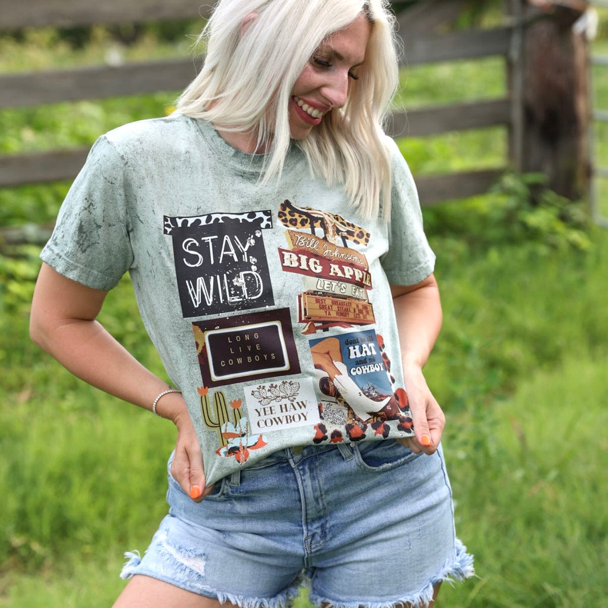 FestiviTees Women - Apparel - Shirts - T-Shirts Long Live Stay Wild Collage Graphic Tee