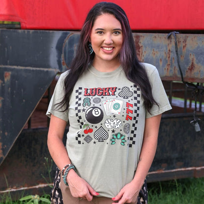 FestiviTees Women - Apparel - Shirts - T-Shirts Lucky 7 Collage Graphic Tee