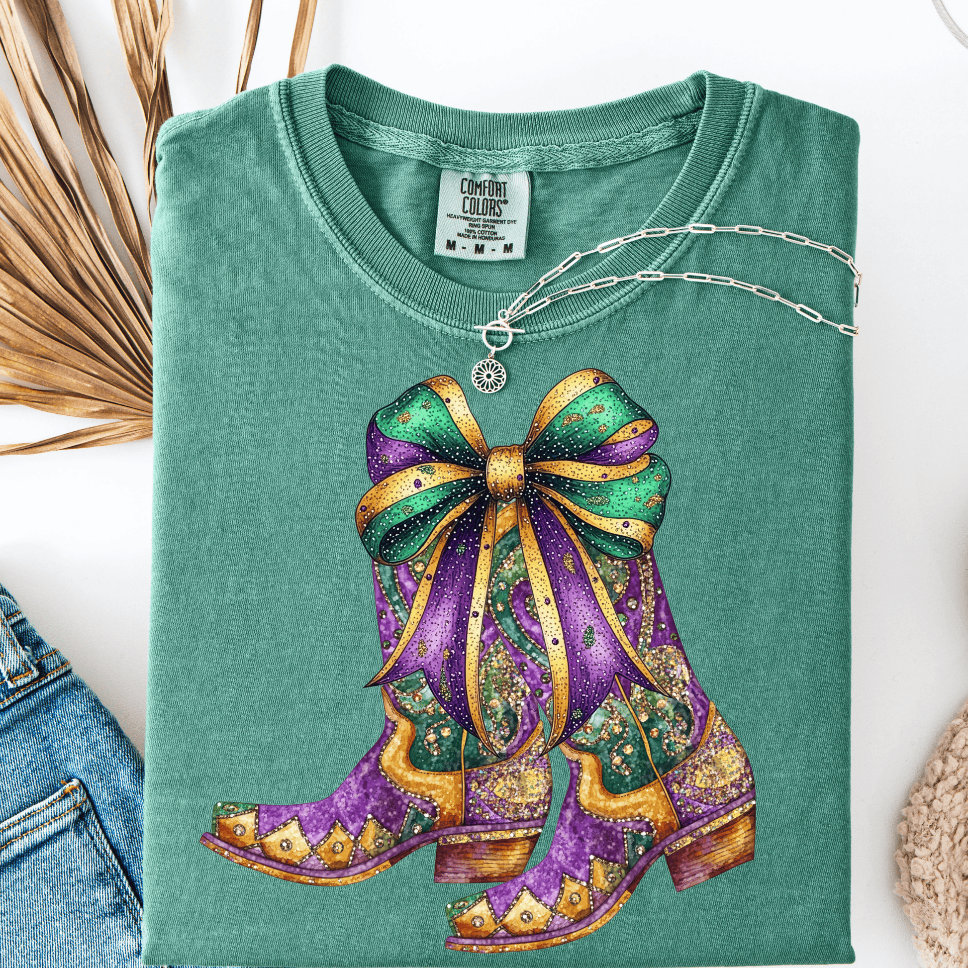 FestiviTees Women - Apparel - Shirts - T-Shirts Mardi Gras Boots Graphic Tee