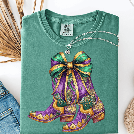 FestiviTees Women - Apparel - Shirts - T-Shirts Mardi Gras Boots Graphic Tee