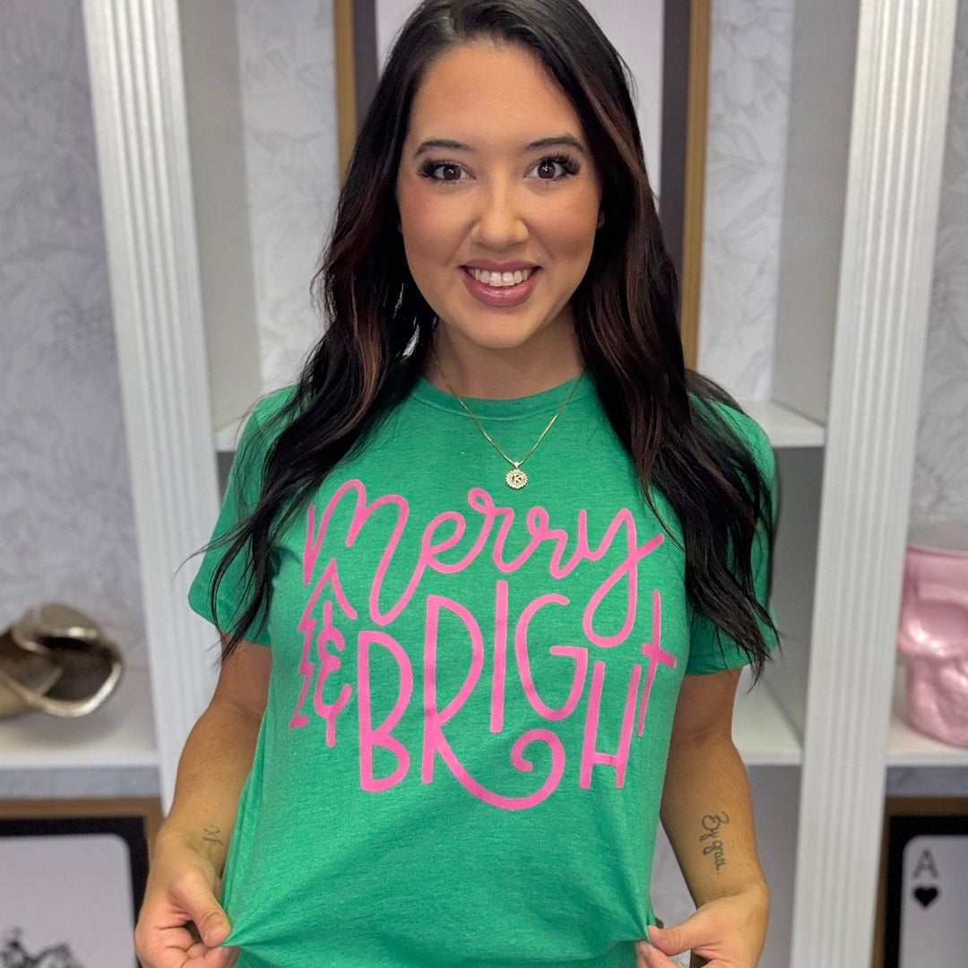 FestiviTees Women - Apparel - Shirts - T-Shirts Merry &amp; Bright Graphic Tee DEAL OF THE WEEK