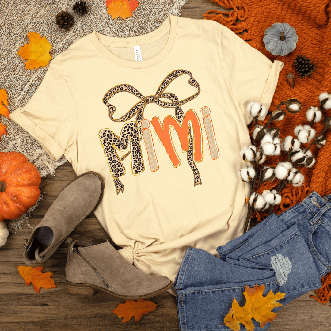 FestiviTees Women - Apparel - Shirts - T-Shirts Mimi Leopard Bow Graphic Tee