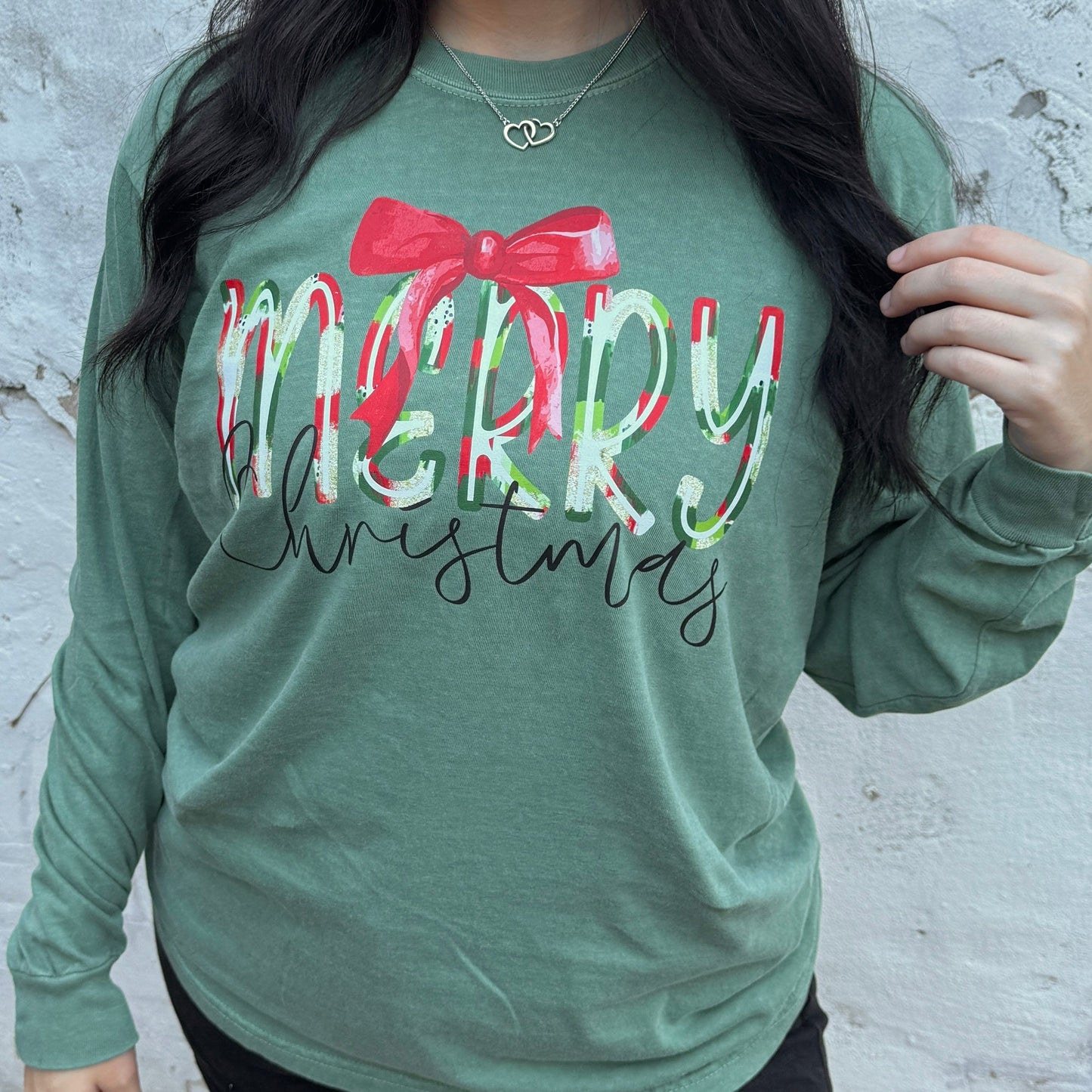 FestiviTees Women - Apparel - Shirts - T-Shirts Paint Stroke Merry Christmas Graphic Tee