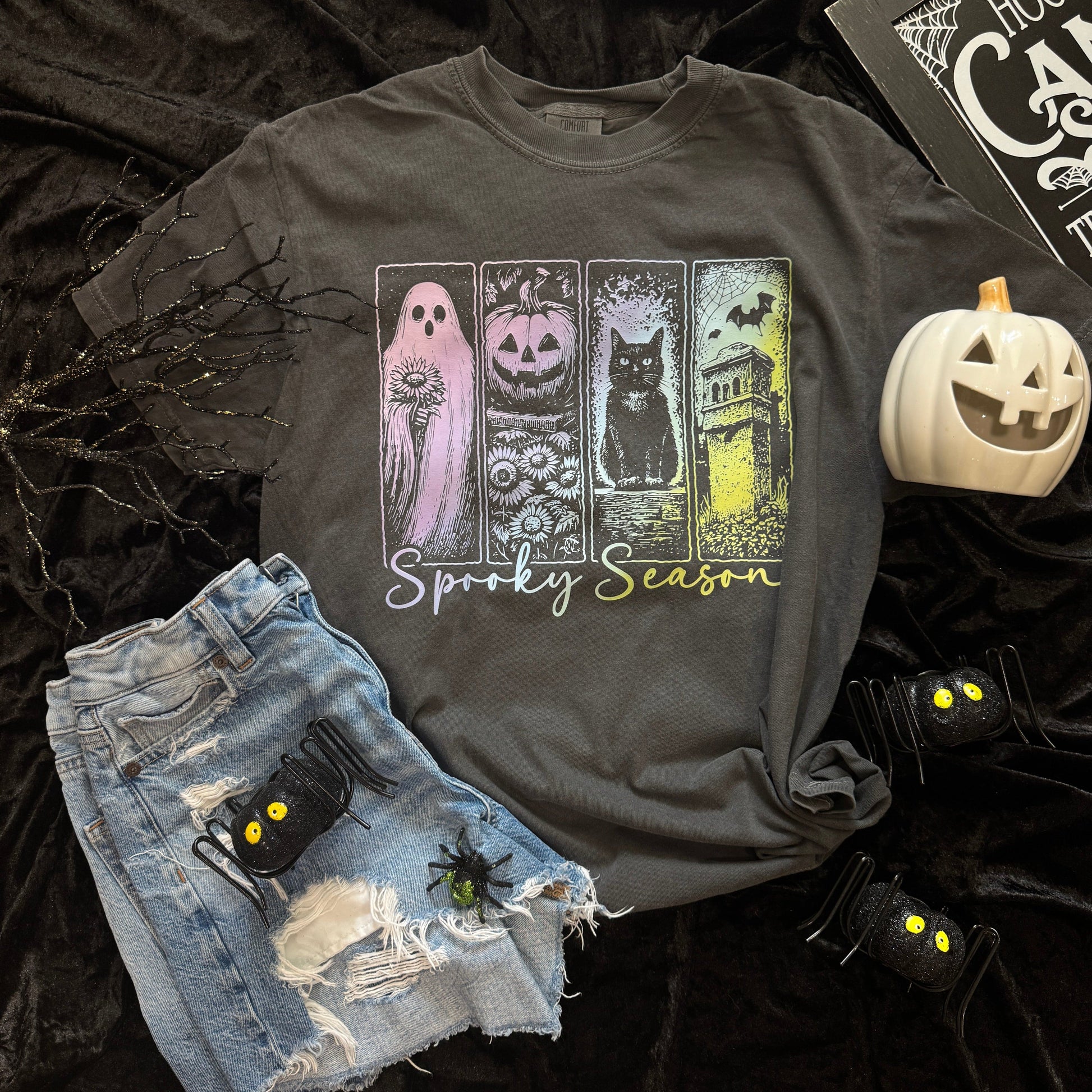 FestiviTees Women - Apparel - Shirts - T-Shirts Pastel Spooky Season Soft Graphic Tee