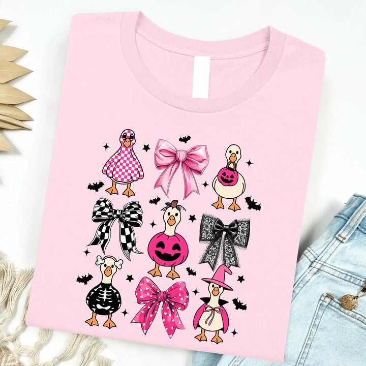 Envy Stylz Boutique Women - Apparel - Shirts - T-Shirts Pink Halloween Geese Graphic Tee