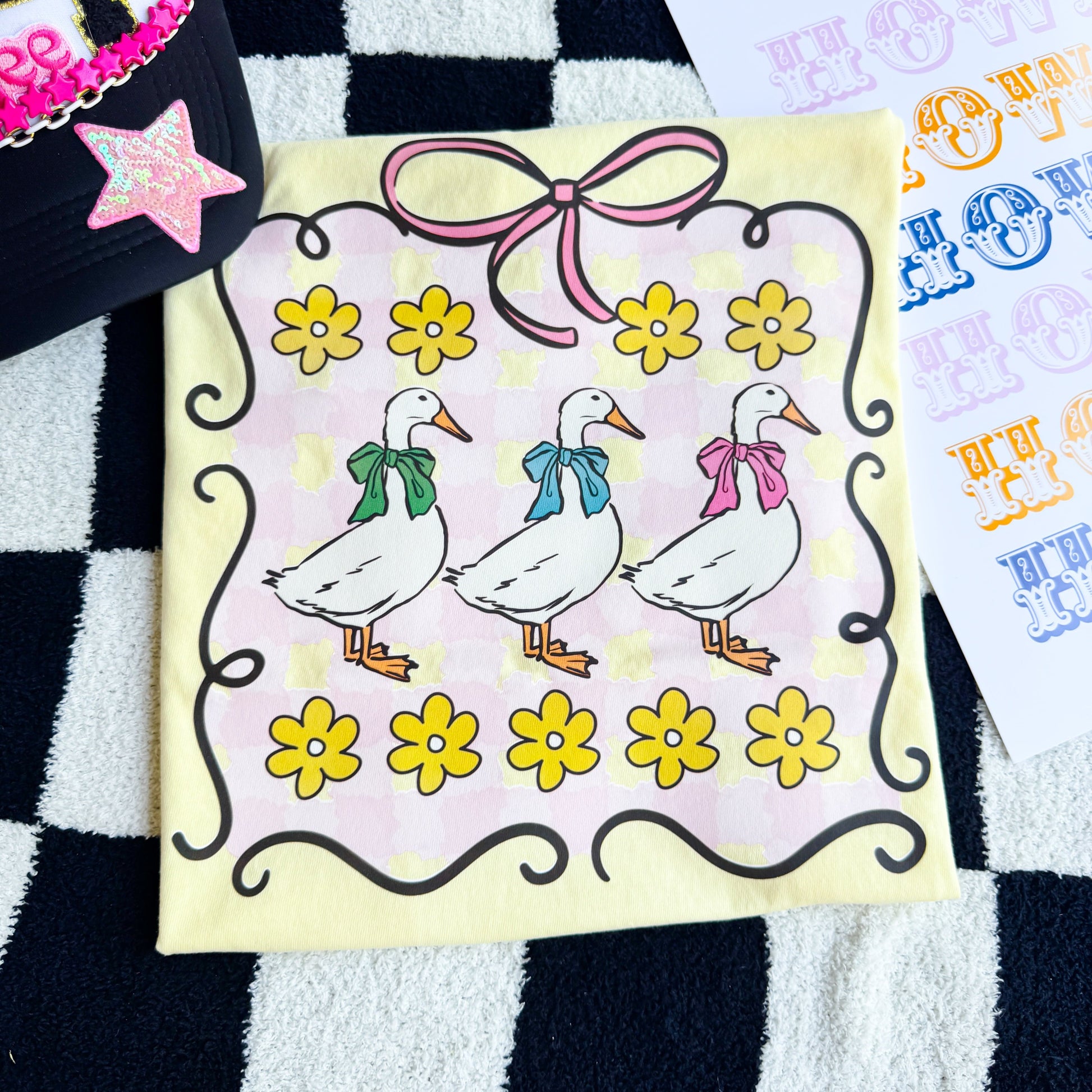 FestiviTees Women - Apparel - Shirts - T-Shirts Plaid Geese Graphic Tee