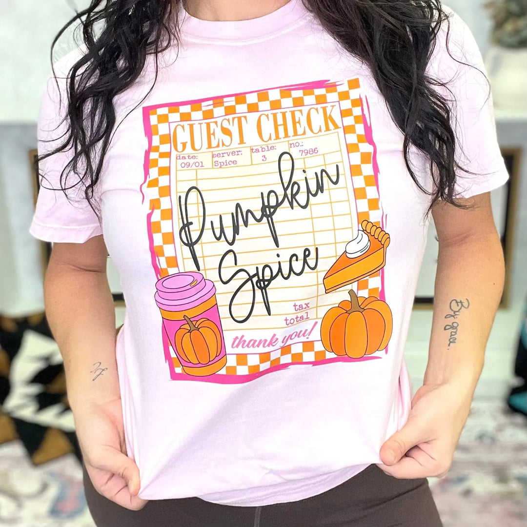 Envy Stylz Boutique Women - Apparel - Shirts - T-Shirts Pumpkin Spice Guest Check Graphic Tee
