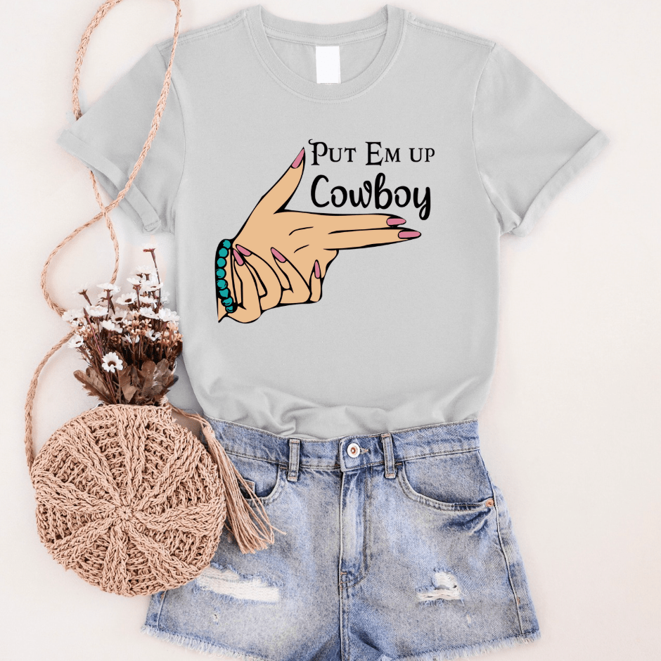 FestiviTees Women - Apparel - Shirts - T-Shirts Put Em' Up Cowboy Graphic Tee