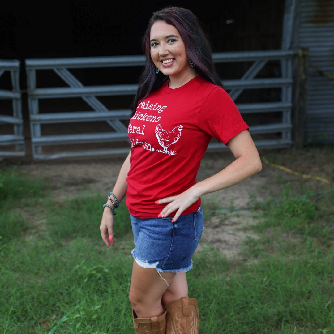 FestiviTees Women - Apparel - Shirts - T-Shirts Raising Chickens &amp; Feral Children Soft Graphic Tee