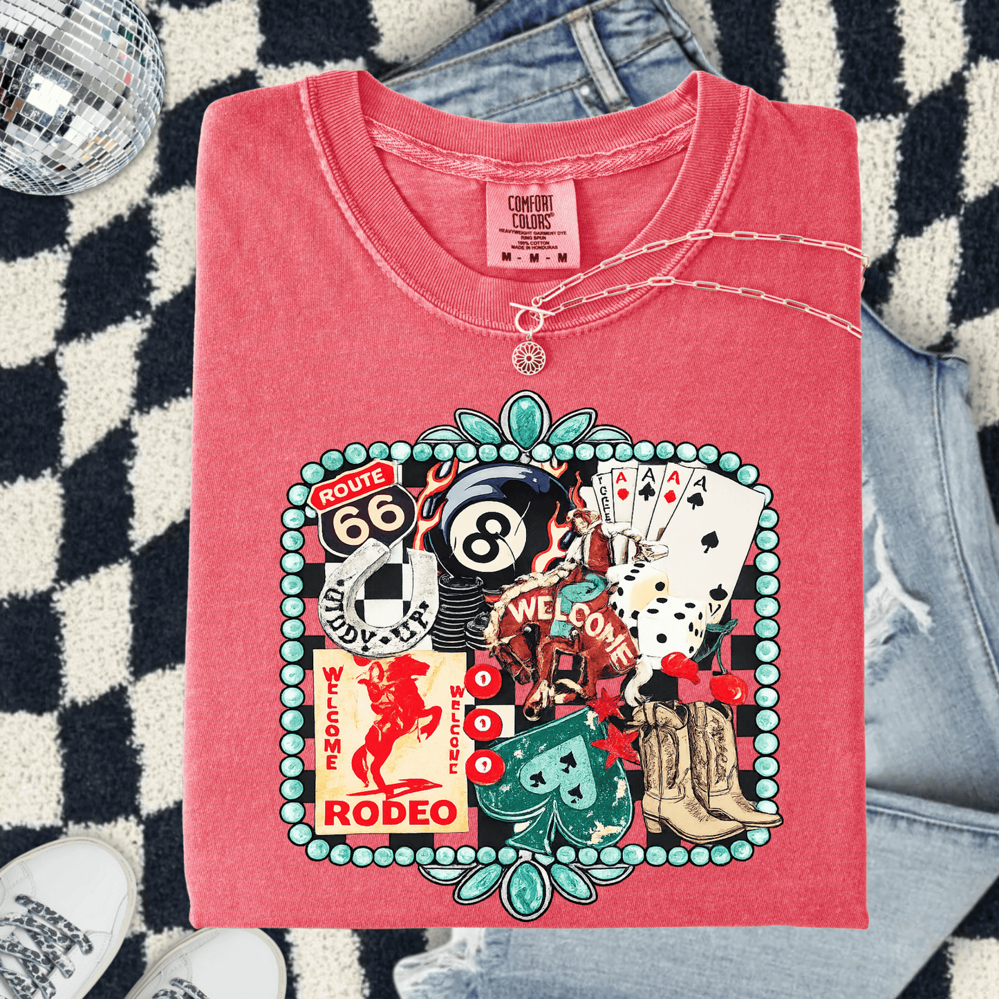 FestiviTees Women - Apparel - Shirts - T-Shirts Rodeo 8 Ball Graphic Tee