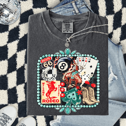 FestiviTees Women - Apparel - Shirts - T-Shirts Rodeo 8 Ball Graphic Tee