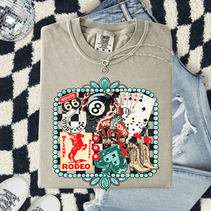 FestiviTees Women - Apparel - Shirts - T-Shirts Rodeo 8 Ball Graphic Tee