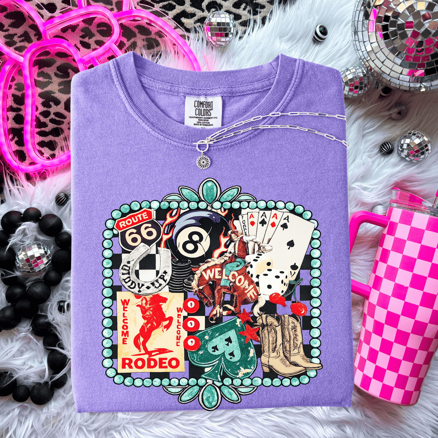 FestiviTees Women - Apparel - Shirts - T-Shirts Rodeo 8 Ball Graphic Tee