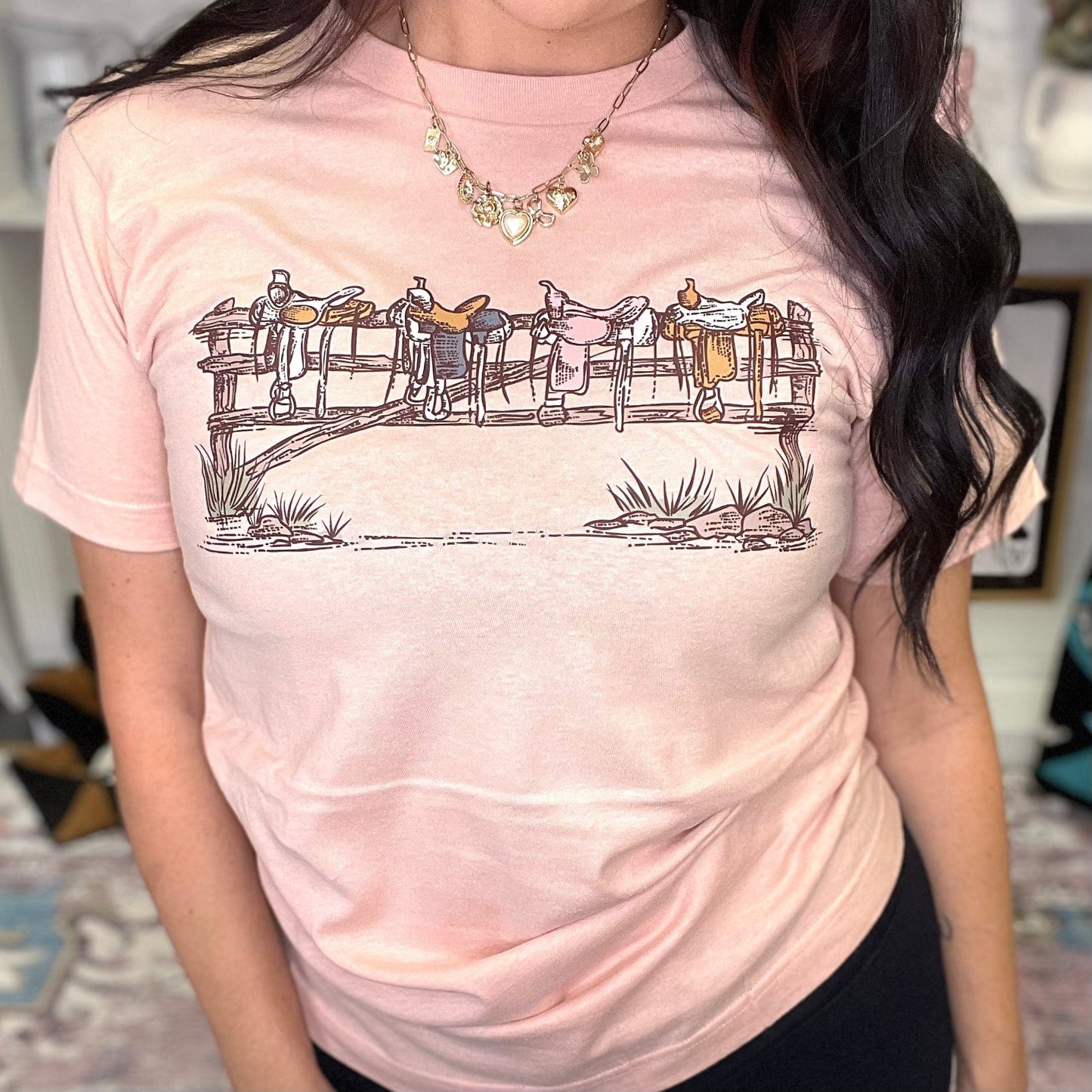 FestiviTees Women - Apparel - Shirts - T-Shirts Saddles Graphic Tee