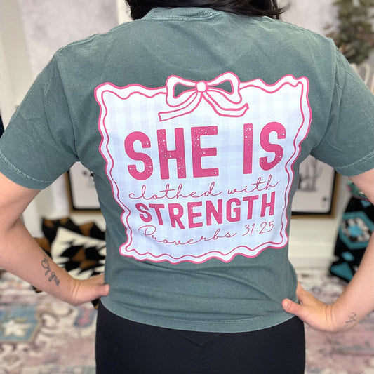 FestiviTees Women - Apparel - Shirts - T-Shirts She Is Clothed In Strength Tee