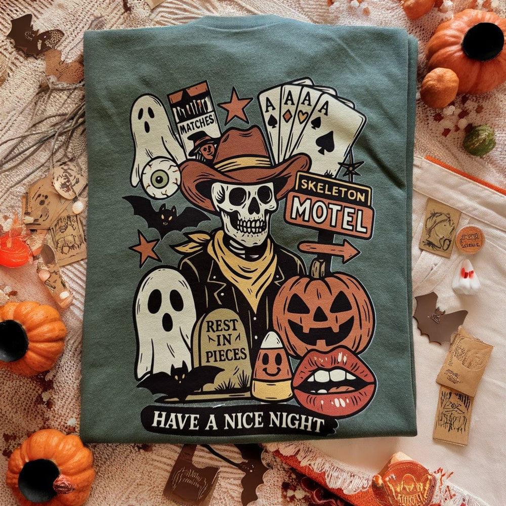FestiviTees Women - Apparel - Shirts - T-Shirts Skeleton Motel Graphic Tee