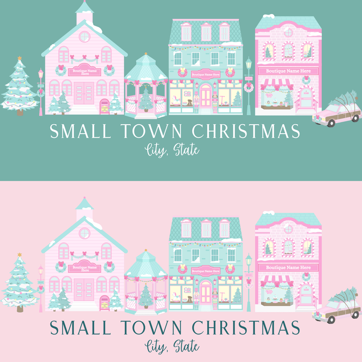 FestiviTees Women - Apparel - Shirts - T-Shirts Small Town Christmas Custom Graphic Tee