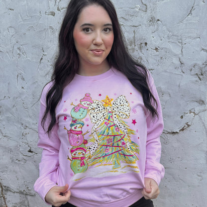FestiviTees Women - Apparel - Shirts - T-Shirts Snowman Tree Graphic Crewneck