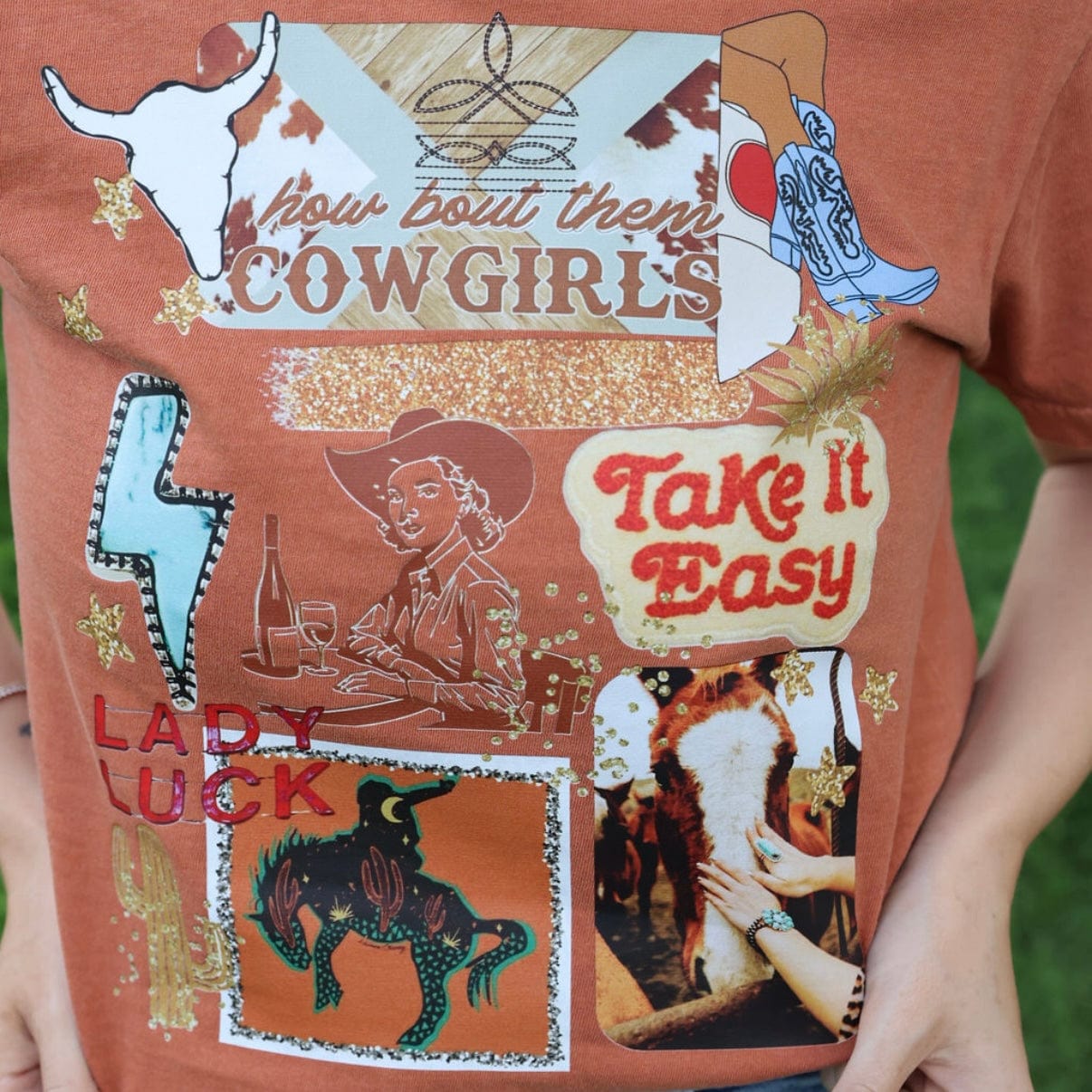 FestiviTees Women - Apparel - Shirts - T-Shirts Take It Easy Collage Graphic Tee