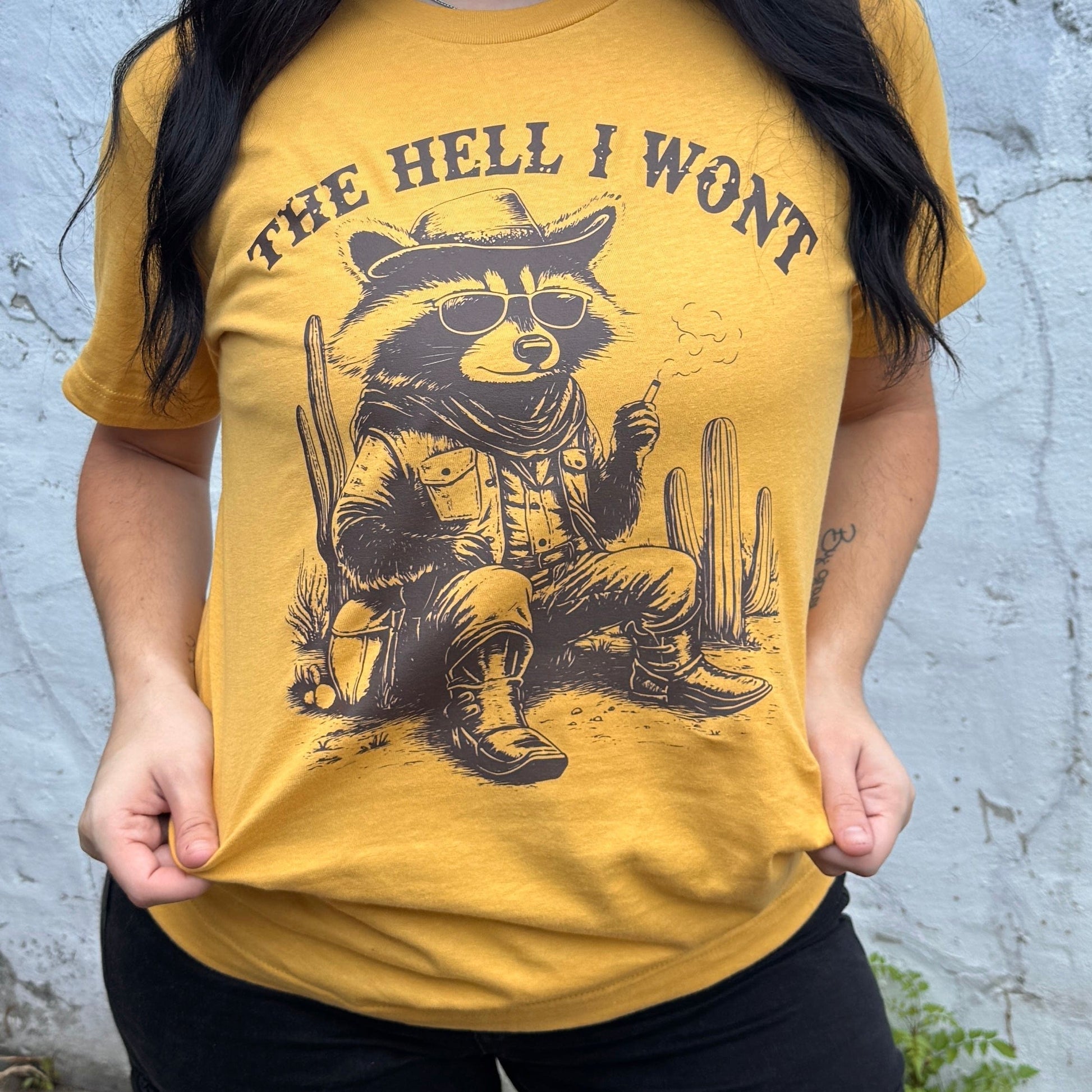 FestiviTees Women - Apparel - Shirts - T-Shirts The Hell I Won't Raccoon Graphic Tee