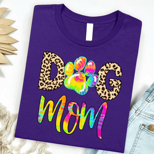 FestiviTees Women - Apparel - Shirts - T-Shirts Tie Dye Dog Mom Graphic Tee