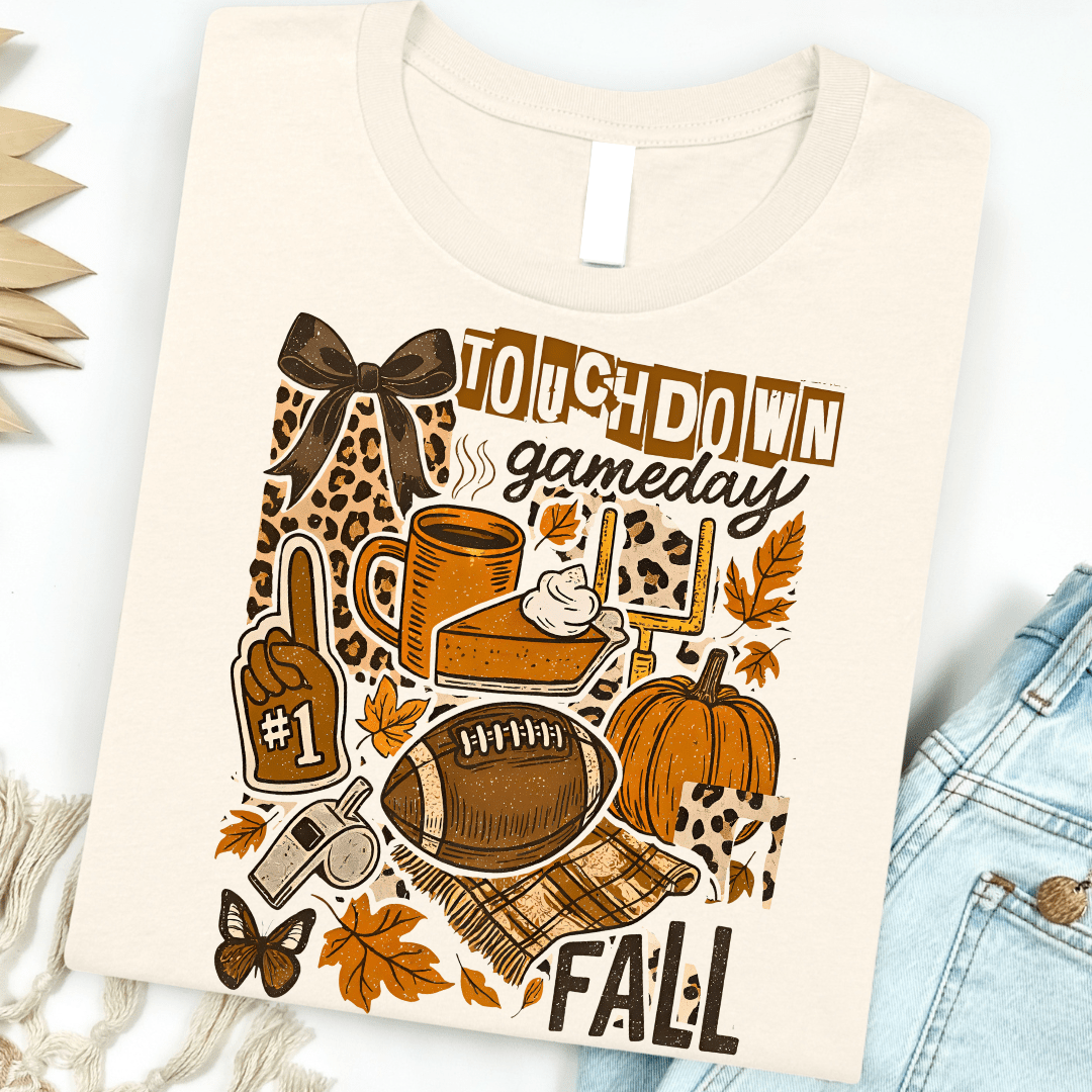 FestiviTees Women - Apparel - Shirts - T-Shirts Touchdown Fall Collage Graphic Tee
