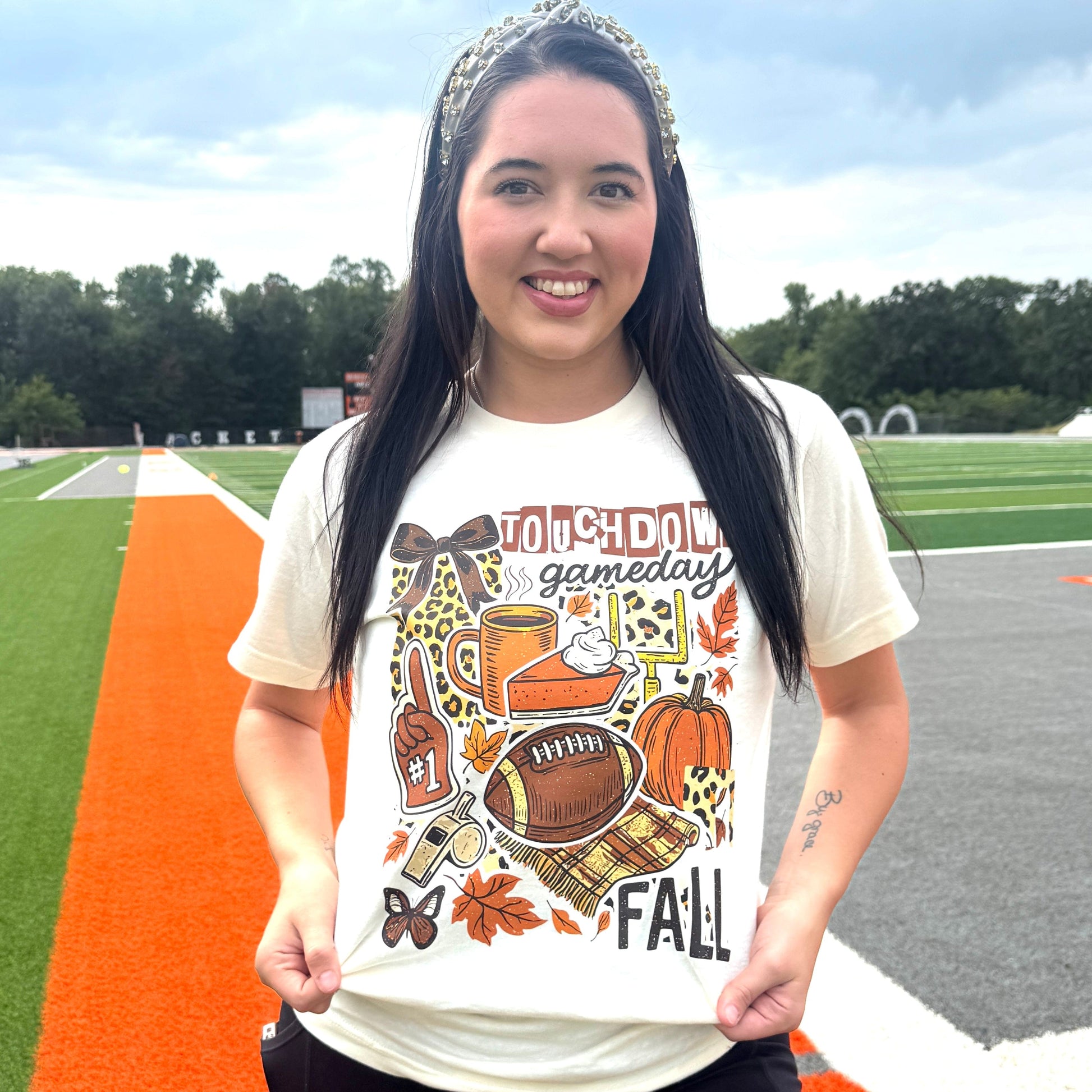 FestiviTees Women - Apparel - Shirts - T-Shirts Touchdown Fall Collage Graphic Tee