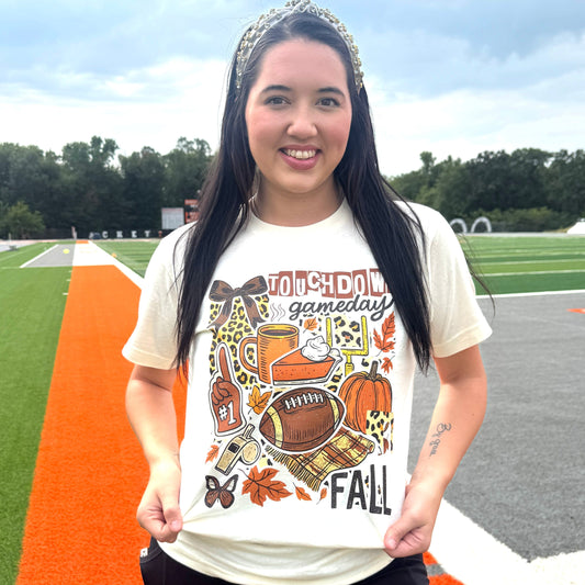 FestiviTees Women - Apparel - Shirts - T-Shirts Touchdown Fall Collage Graphic Tee