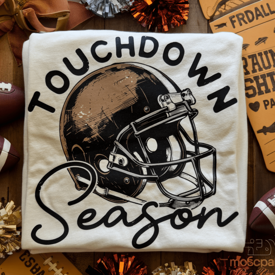 FestiviTees Women - Apparel - Shirts - T-Shirts Touchdown Season Helmet Graphic Tee