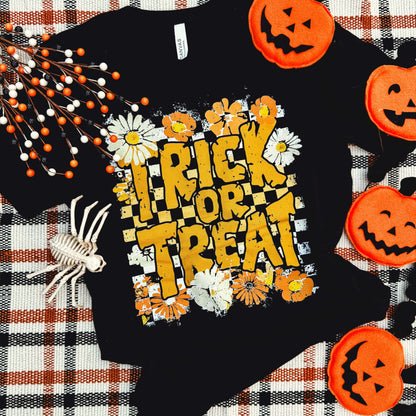 FestiviTees Women - Apparel - Shirts - T-Shirts Trick Or Treat Checker Soft Graphic Tee