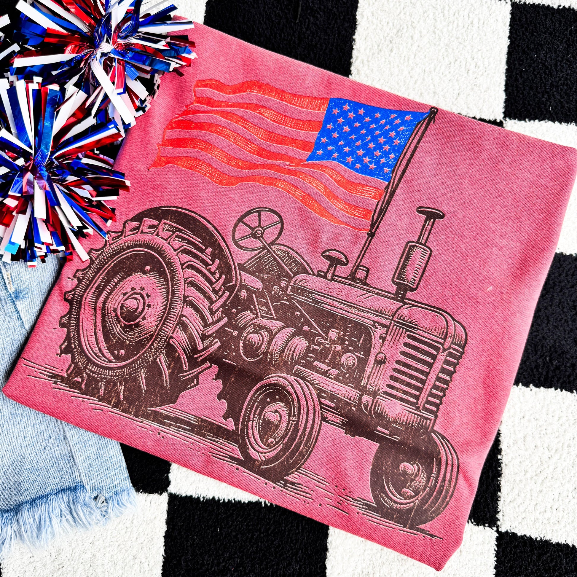 FestiviTees Women - Apparel - Shirts - T-Shirts USA Tractor Graphic Tee
