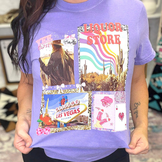 FestiviTees Women - Apparel - Shirts - T-Shirts Vegas Collage Graphic Tee