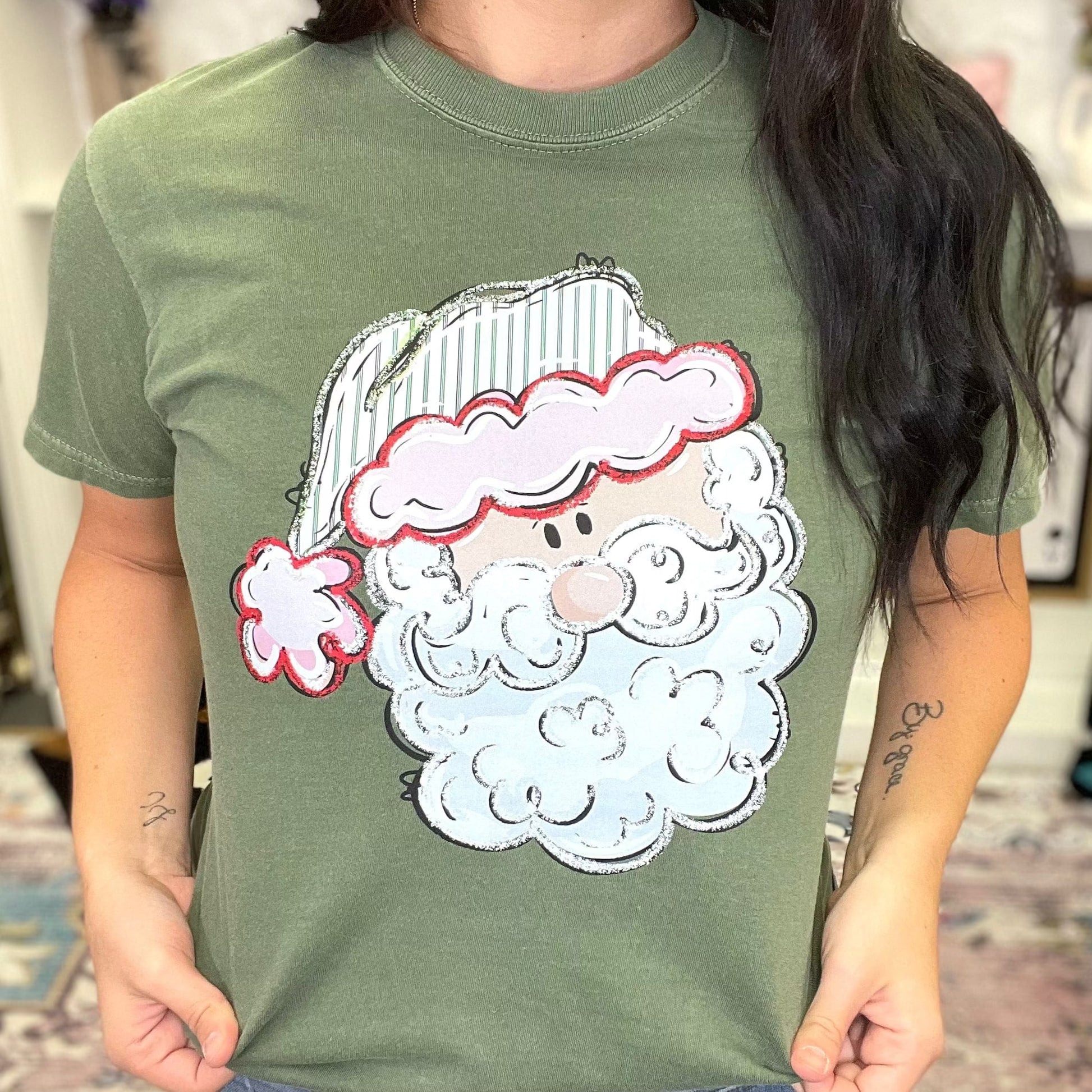 FestiviTees Women - Apparel - Shirts - T-Shirts Vintage Santa Graphic Tee