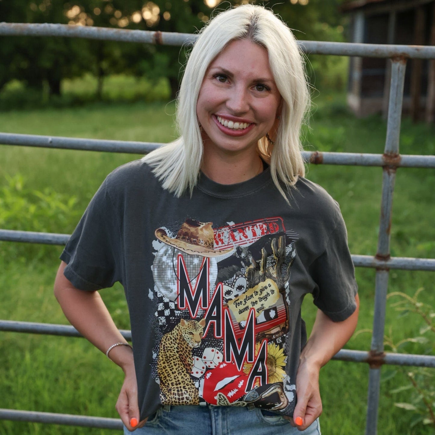 FestiviTees Women - Apparel - Shirts - T-Shirts Wanted Mama Collage Graphic Tee