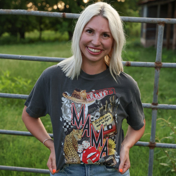 FestiviTees Women - Apparel - Shirts - T-Shirts Wanted Mama Collage Graphic Tee