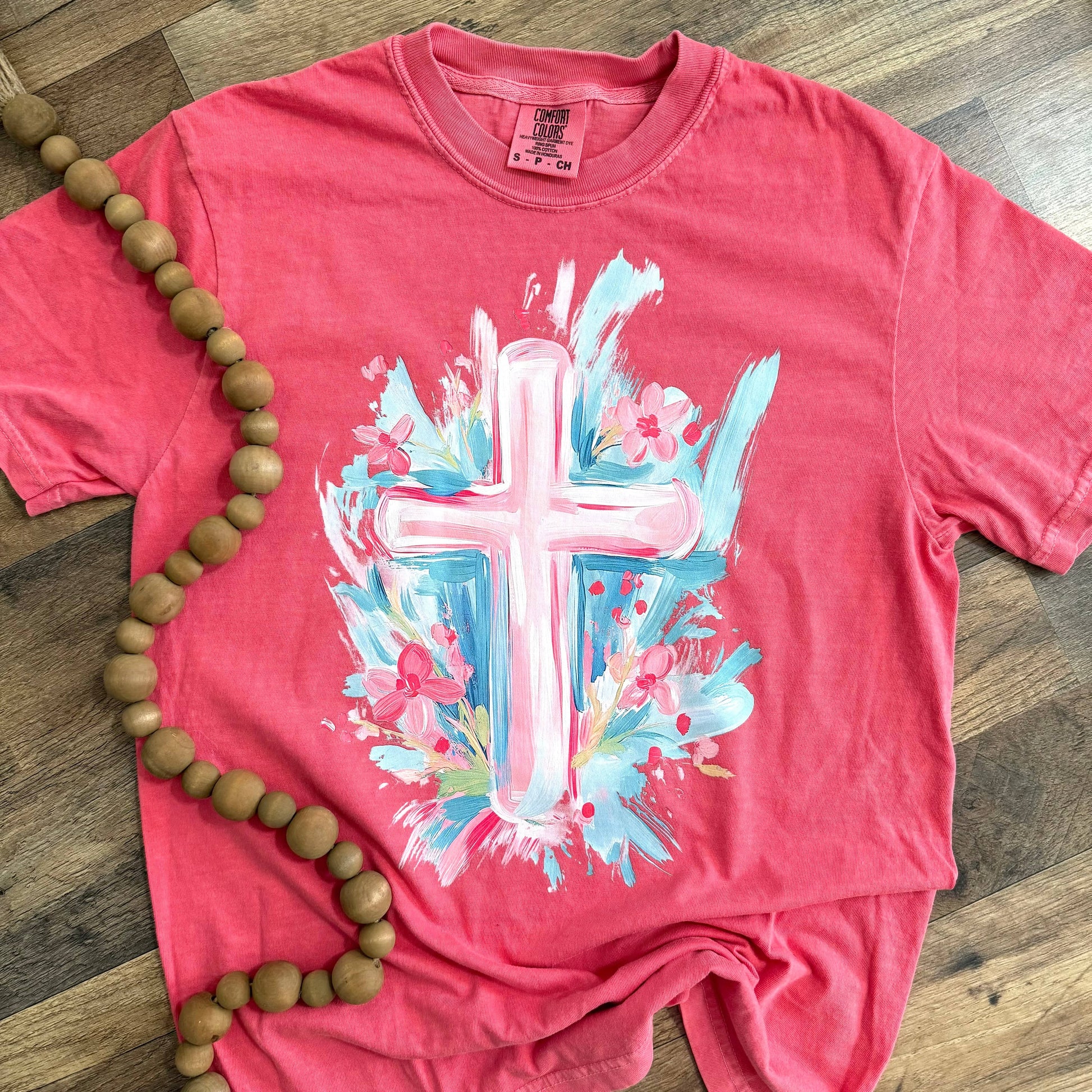 FestiviTees Women - Apparel - Shirts - T-Shirts Watercolor Cross Graphic Tee