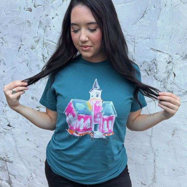 Envy Stylz Boutique Women - Apparel - Shirts - T-Shirts Watercolor It Is Well Graphic Tee