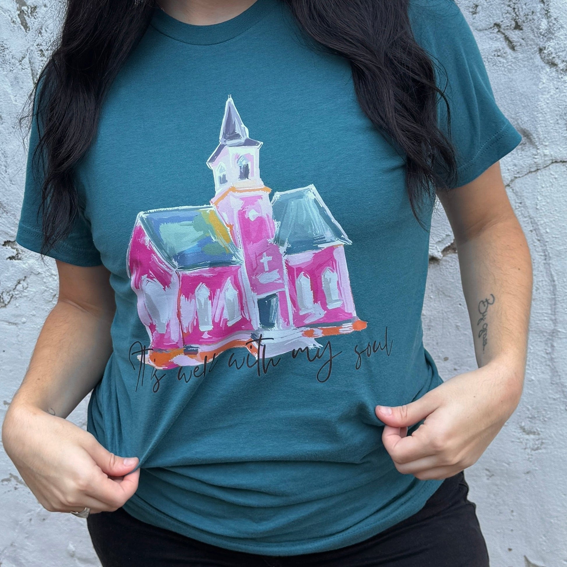 FestiviTees Women - Apparel - Shirts - T-Shirts Watercolor It Is Well Graphic Tee