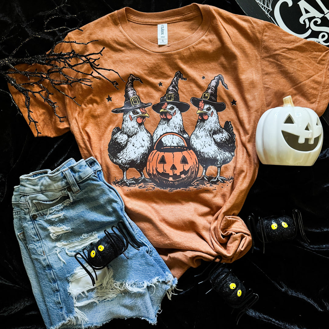 FestiviTees Women - Apparel - Shirts - T-Shirts Witch Chickens Soft Graphic Tee