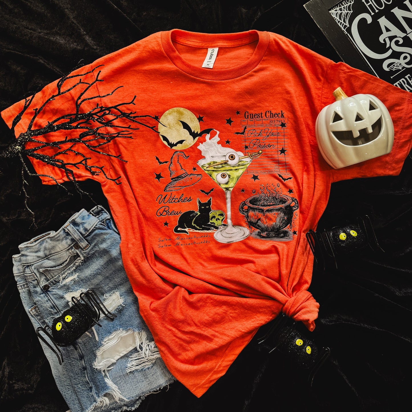 FestiviTees Women - Apparel - Shirts - T-Shirts Witches Brew Menu Soft Graphic Tee