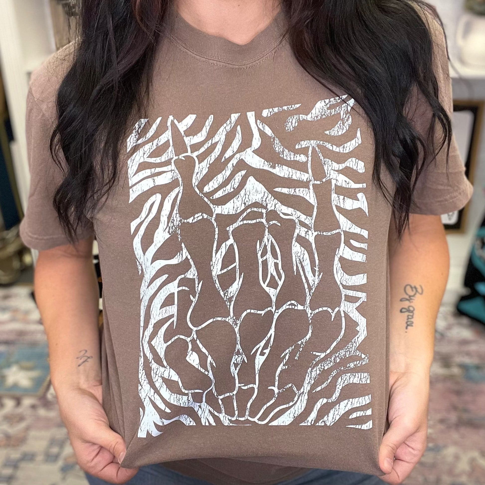 FestiviTees Women - Apparel - Shirts - T-Shirts Zebra Rock N Roll Graphic Tee