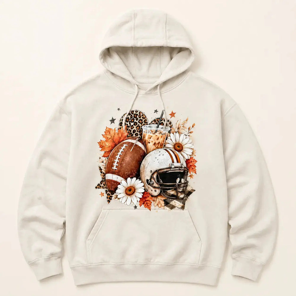 Game Day Coffee Sand graphic hoodie, front product view